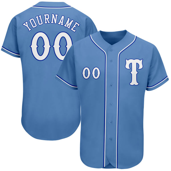 Sale Build Royal Baseball Authentic Light Blue Jersey White