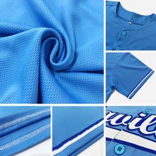 Load image into Gallery viewer, Custom Light Blue White-Red Authentic Baseball Jersey
