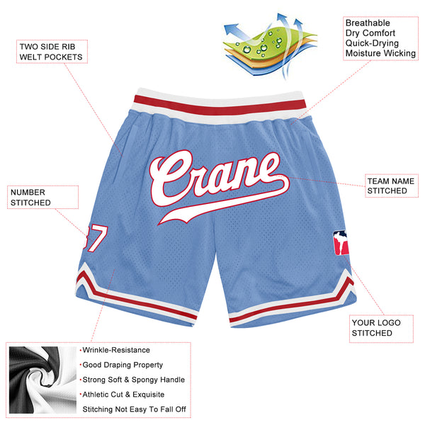 Cheap Custom Teal Red-Cream Authentic Throwback Basketball Shorts