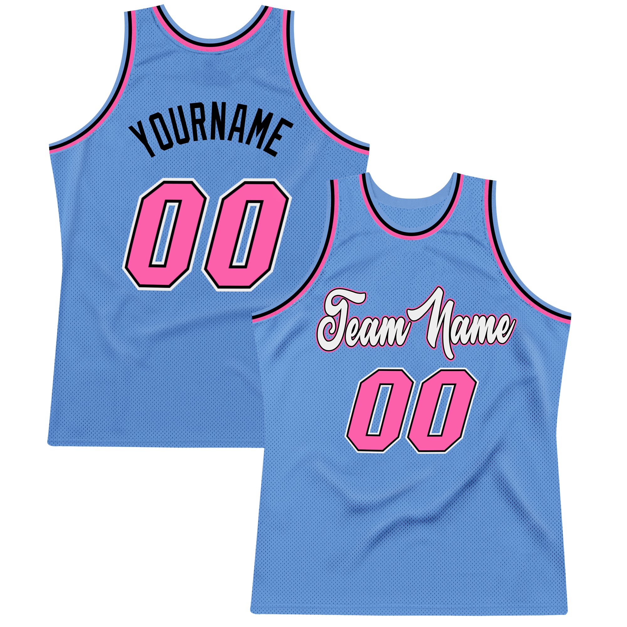 blue and pink jersey