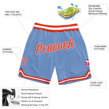 Загрузить изображение в средство просмотра галереи, Custom Light Blue Orange-White Authentic Throwback Basketball Shorts
