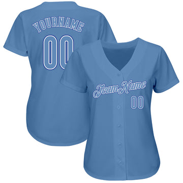 Custom Light Blue Light Blue-Royal Authentic Baseball Jersey