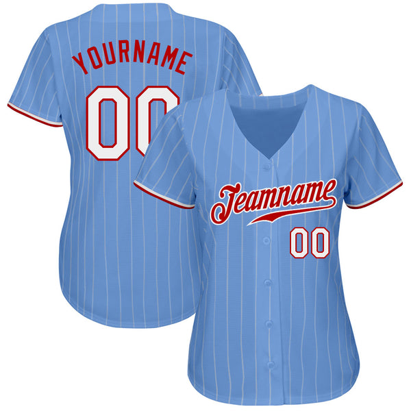 Cheap Custom Light Blue Red-White Authentic Baseball Jersey Free Shipping –  CustomJerseysPro