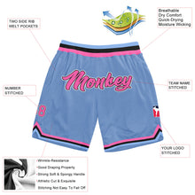 Charger l&#39;image dans la galerie, Custom Light Blue Pink-Black Authentic Throwback Basketball Shorts
