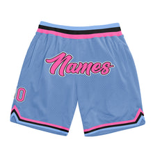 Charger l&#39;image dans la galerie, Custom Light Blue Pink-Black Authentic Throwback Basketball Shorts
