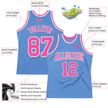 Загрузить изображение в средство просмотра галереи, Custom Light Blue Pink-White Authentic Throwback Basketball Jersey
