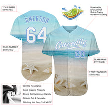 Charger l&#39;image dans la galerie, Custom Light Blue White-Light Blue 3D Pattern Design Beach Authentic Baseball Jersey
