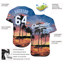 Charger l&#39;image dans la galerie, Custom Light Blue White-Light Blue 3D Pattern Design Palm Trees Authentic Baseball Jersey
