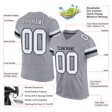 Загрузить изображение в средство просмотра галереи, Custom Light Gray White-Black Mesh Authentic Football Jersey
