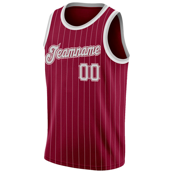 Cheap Custom Cream Gray Pinstripe Navy Authentic Basketball Jersey Free  Shipping – CustomJerseysPro