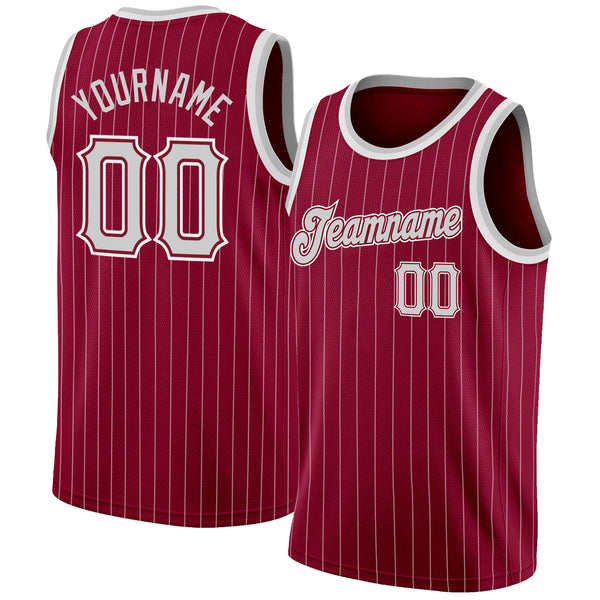 Custom Gold Black Pinstripe Maroon-Black Authentic Basketball