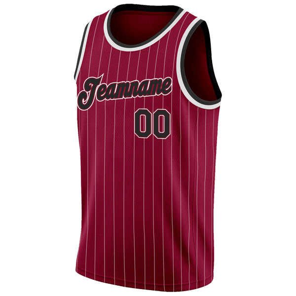 Cheap Custom Purple Black Pinstripe White-Red Authentic Basketball Jersey  Free Shipping – CustomJerseysPro