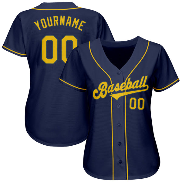 Sale Build Baseball Authentic Navy Jersey Gold – CustomJerseysPro