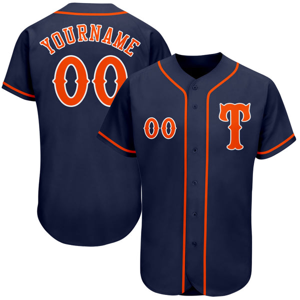 Sale Build White Baseball Authentic Navy Jersey Orange – CustomJerseysPro