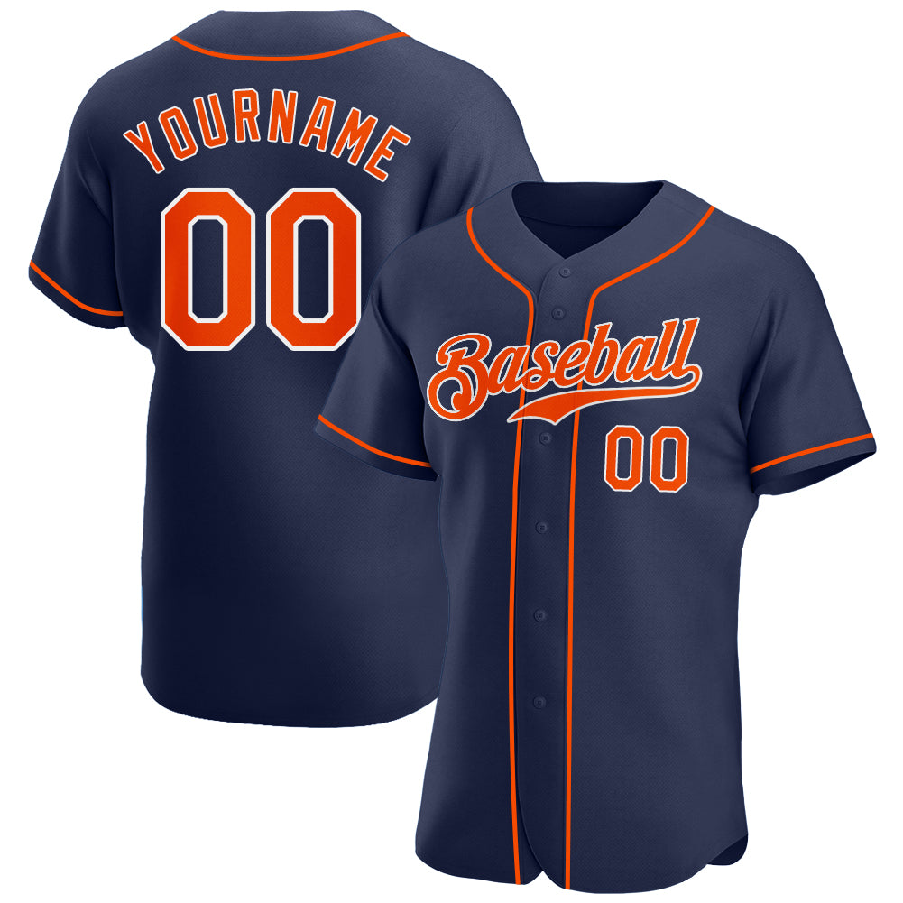 Sale Build White Baseball Authentic Orange Jersey Navy