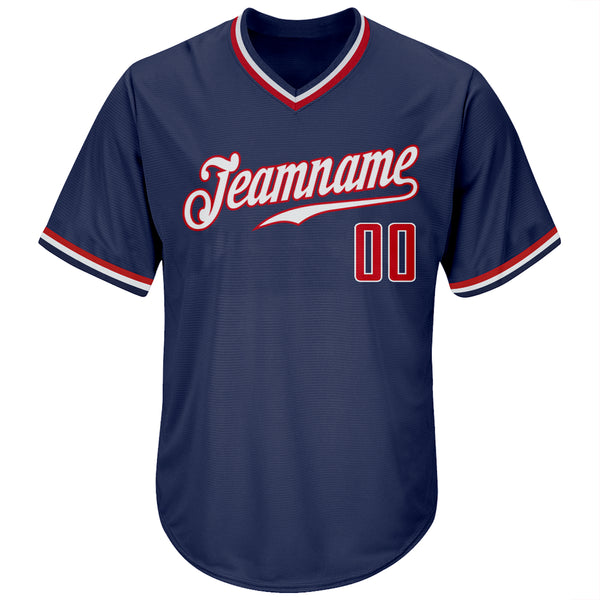 Sale Build White Baseball Authentic Navy Throwback Shirt Red