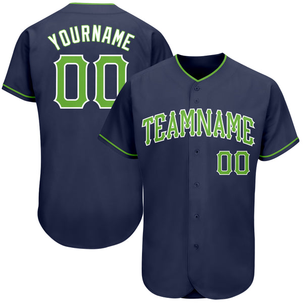 Custom Navy Neon Green-White Mesh Authentic Football Jersey –  CustomJerseysPro