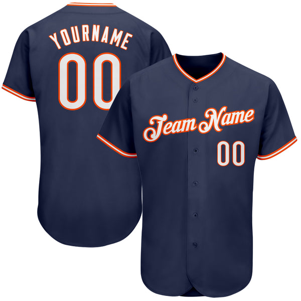 Sale Build Baseball Authentic Navy Jersey Orange – CustomJerseysPro