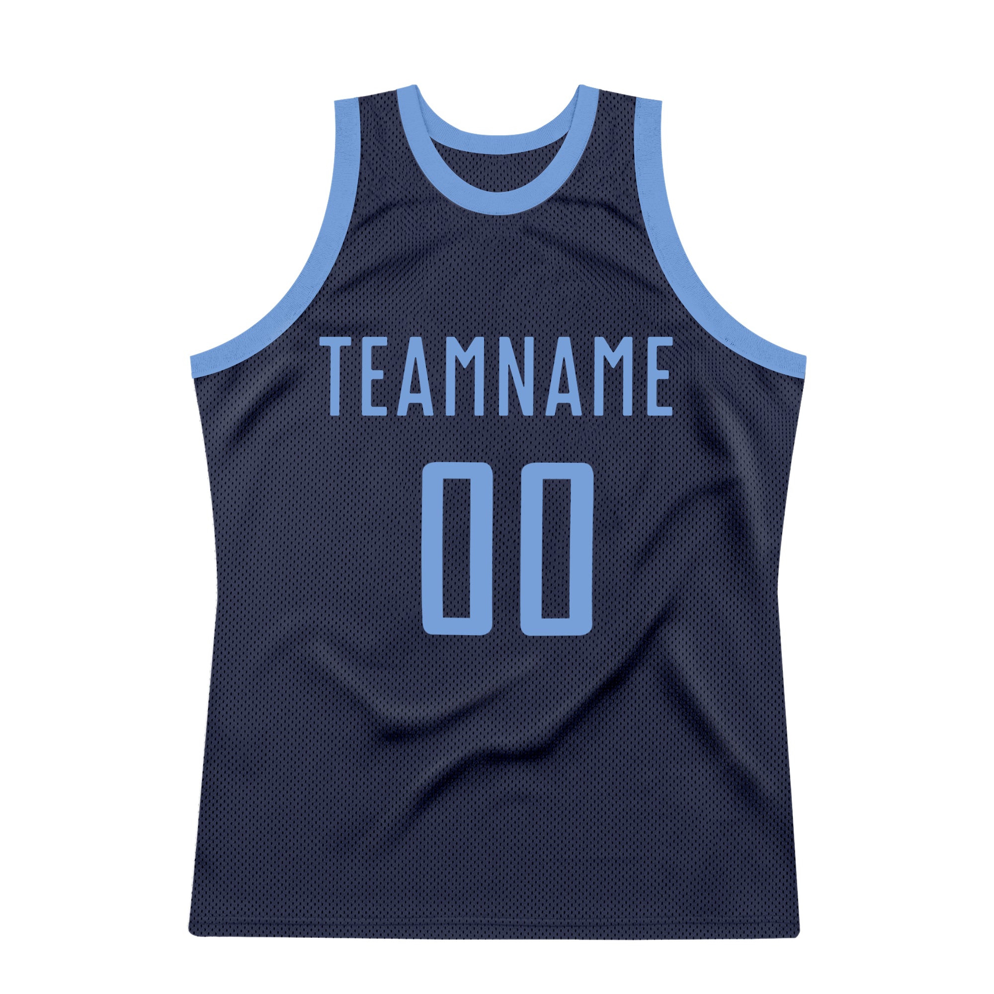 Custom Navy Navy-Light Blue Authentic Throwback Basketball Jersey