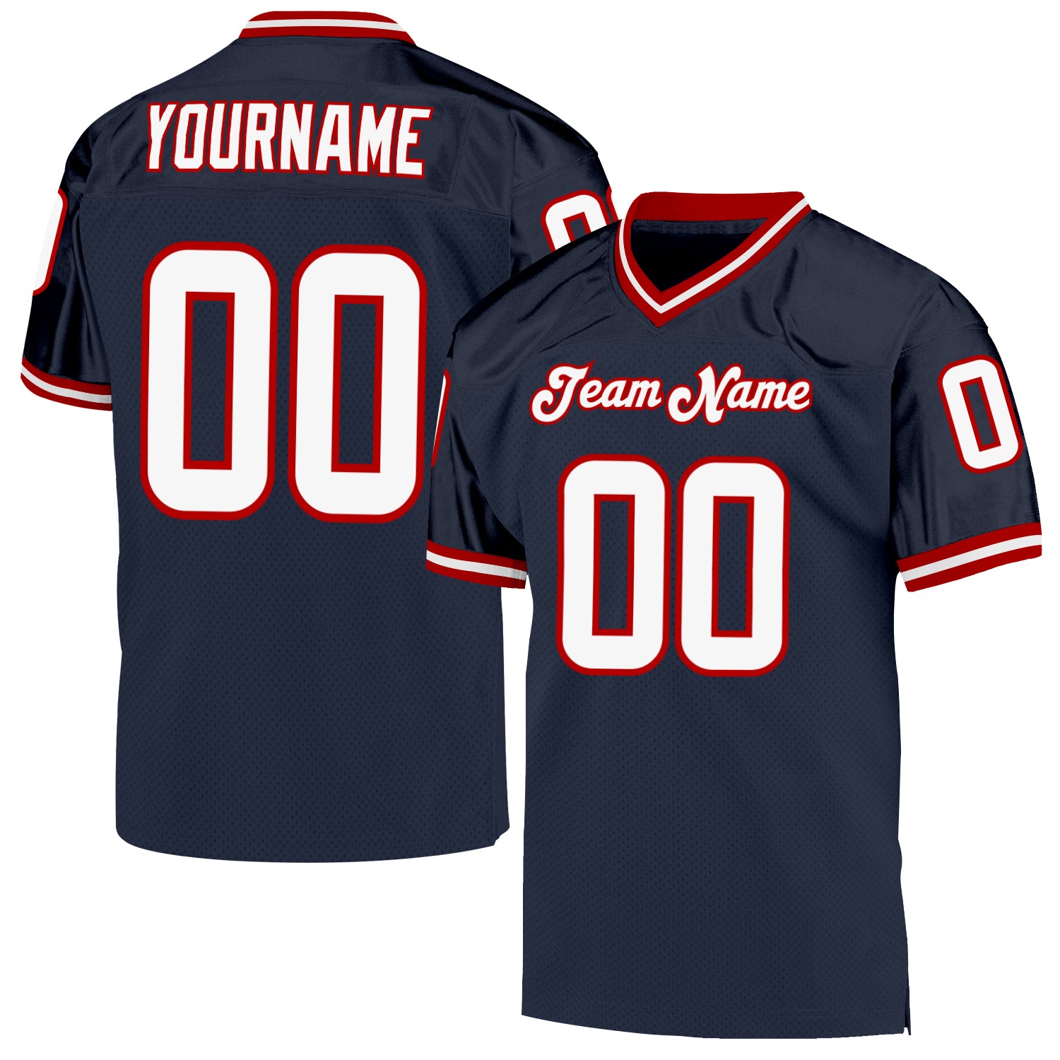 Cheap Custom White Red-Navy Mesh Authentic Throwback Football Jersey Free  Shipping – CustomJerseysPro