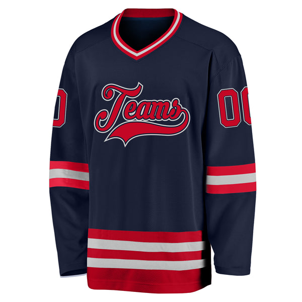 Cheap Custom Navy Red-Gold Hockey Jersey Free Shipping – CustomJerseysPro