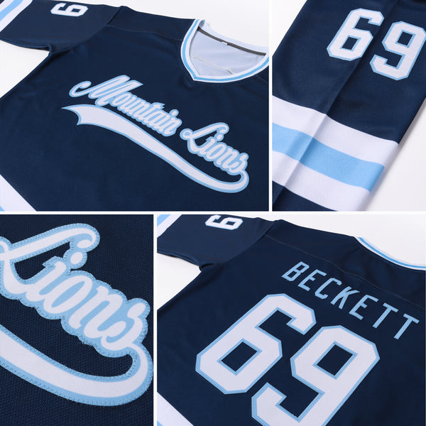 Cheap Custom Light Blue White-Red Hockey Jersey Free Shipping –  CustomJerseysPro