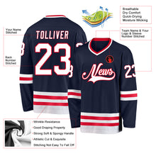 Charger l&#39;image dans la galerie, Custom Navy White-Red Hockey Jersey
