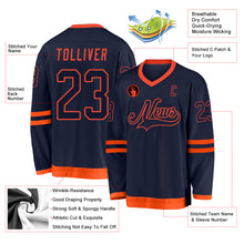 Загрузить изображение в средство просмотра галереи, Custom Navy Navy-Orange Hockey Jersey
