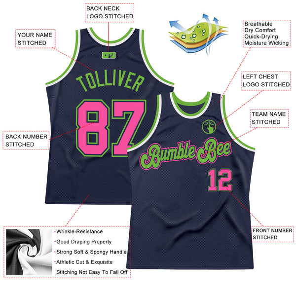 Cheap Custom Neon Green Neon Green-Navy Authentic Basketball Jersey Free  Shipping – CustomJerseysPro