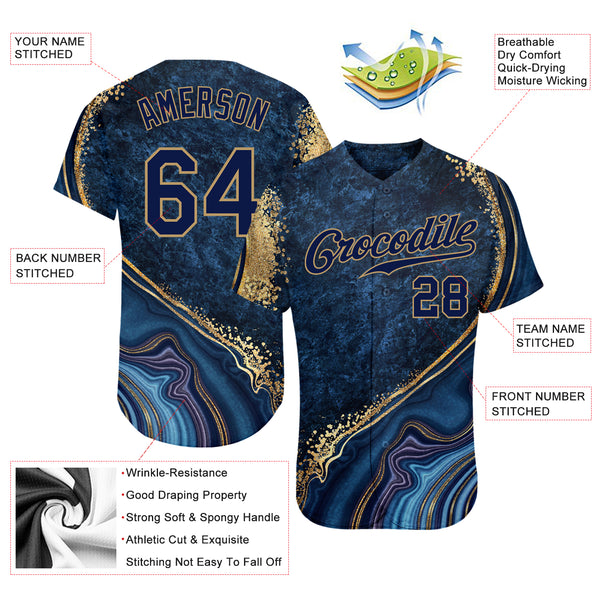 Cheap Custom Gold Navy-Light Blue Authentic Baseball Jersey Free Shipping –  CustomJerseysPro