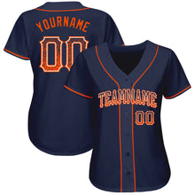 Загрузить изображение в средство просмотра галереи, Custom Navy Orange-White Authentic Drift Fashion Baseball Jersey
