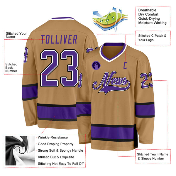Cheap Custom Purple Gold-White Hockey Jersey Free Shipping –  CustomJerseysPro