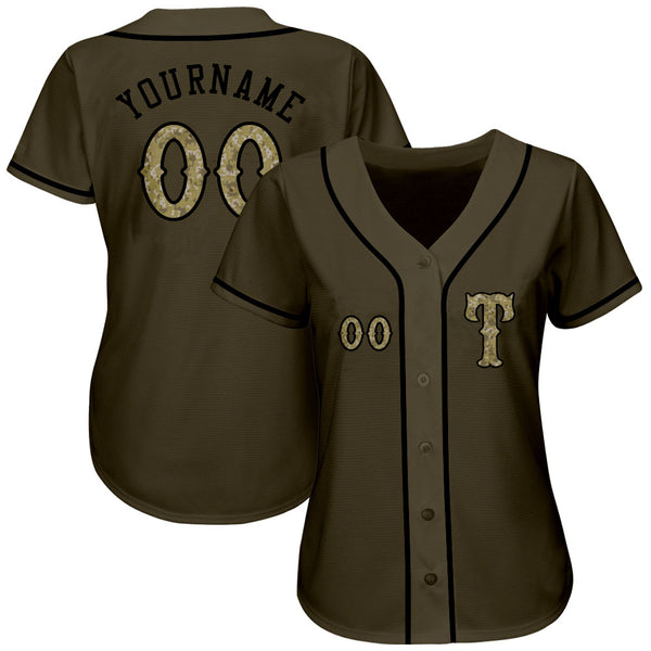 Sale Build Black Baseball Authentic Olive Salute To Service Jersey Camo –  CustomJerseysPro