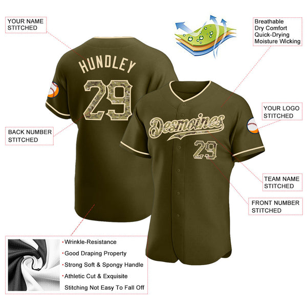 Sale Build Khaki Baseball Authentic Olive Salute To Service Jersey
