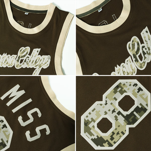 Custom Team Black Basketball Olive Rib-Knit Jersey Camo