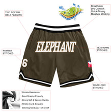 Загрузить изображение в средство просмотра галереи, Custom Olive White-Black Authentic Throwback Salute To Service Basketball Shorts
