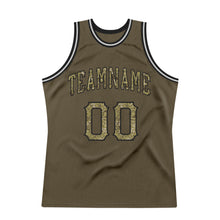 Charger l&#39;image dans la galerie, Custom Olive Camo-Black Authentic Throwback Salute To Service Basketball Jersey
