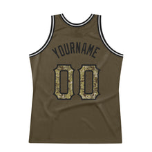 Charger l&#39;image dans la galerie, Custom Olive Camo-Black Authentic Throwback Salute To Service Basketball Jersey
