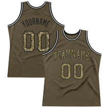 Charger l&#39;image dans la galerie, Custom Olive Camo-Black Authentic Throwback Salute To Service Basketball Jersey
