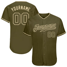 Charger l&#39;image dans la galerie, Custom Olive Olive-Cream Authentic Salute To Service Baseball Jersey
