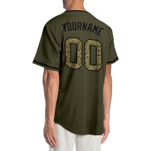 Загрузить изображение в средство просмотра галереи, Custom Olive Camo-Black Authentic Salute To Service Baseball Jersey
