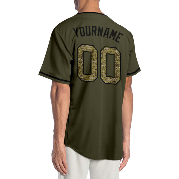Custom Camo Green-Gold Authentic Salute To Service Baseball Jersey –  CustomJerseysPro