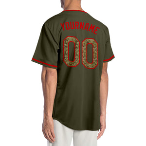 Custom Olive Cmao-Red Authentic Salute To Service Baseball Jersey