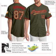 Загрузить изображение в средство просмотра галереи, Custom Olive Cmao-Red Authentic Salute To Service Baseball Jersey
