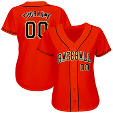 Загрузить изображение в средство просмотра галереи, Custom Orange Black-Old Gold Authentic Baseball Jersey
