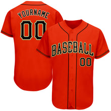 Загрузить изображение в средство просмотра галереи, Custom Orange Black-Old Gold Authentic Baseball Jersey
