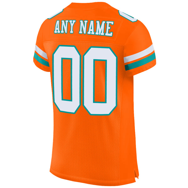 NFL Miami Dolphins Custom Name Orange Aqua Skull Baseball Jersey