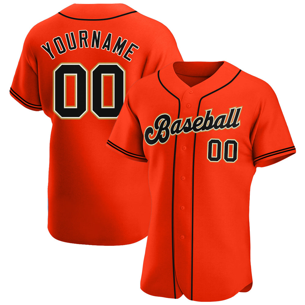 Sale Build Orange Baseball Authentic Cream Jersey Black – CustomJerseysPro