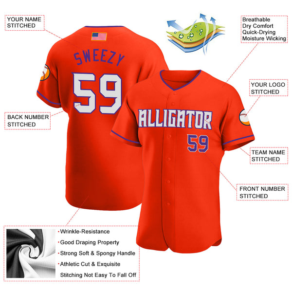Sale Build Purple Baseball Authentic Orange American Flag Fashion Jersey  White – CustomJerseysPro