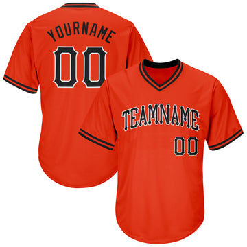 Custom Authentic Throwback Rib-Knit Orange Baseball Jersey Shirts